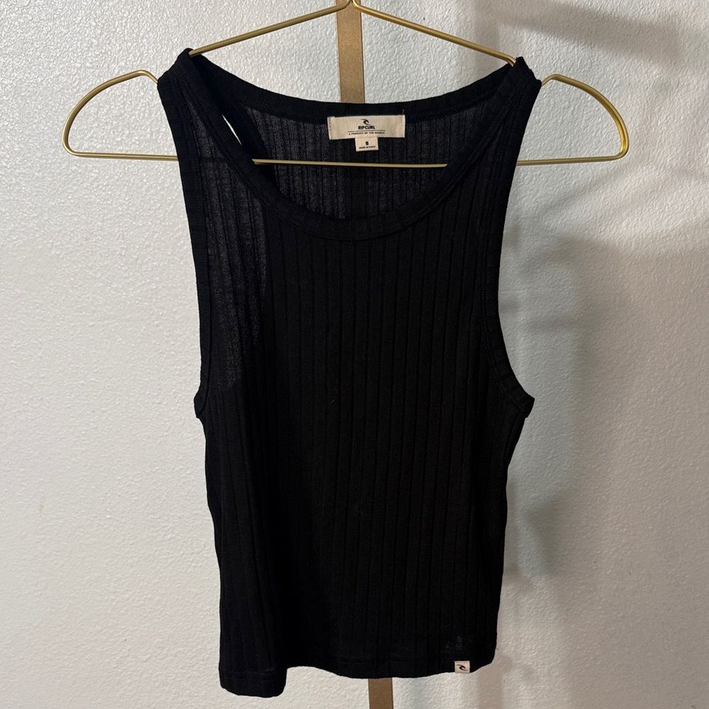 Rip Curl Black Ribbed Tank Top